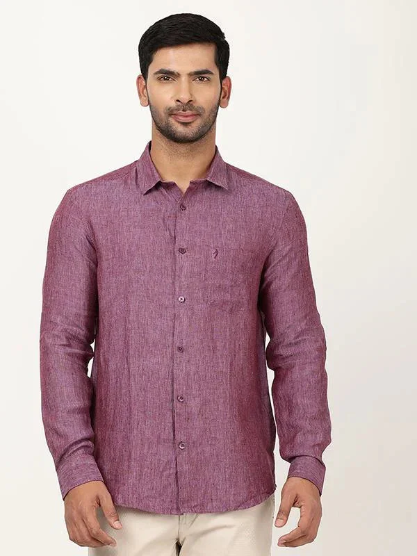 Men's Solid Full Sleeves Linen Shirt - Image 23
