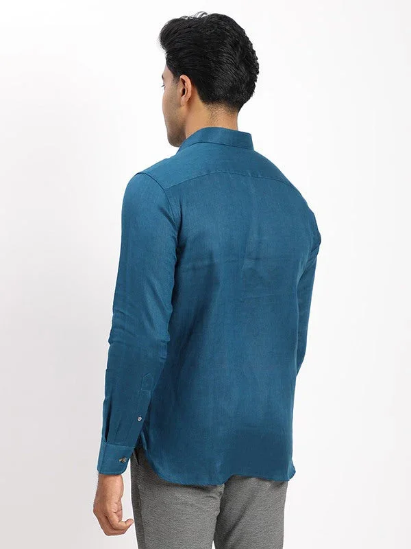 Men's Solid Full Sleeves Linen Shirt - Image 24