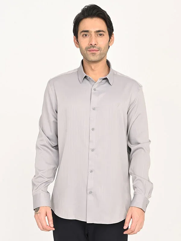 Men's Solid Full Sleeves Polyester Blend Shirt - Image 11