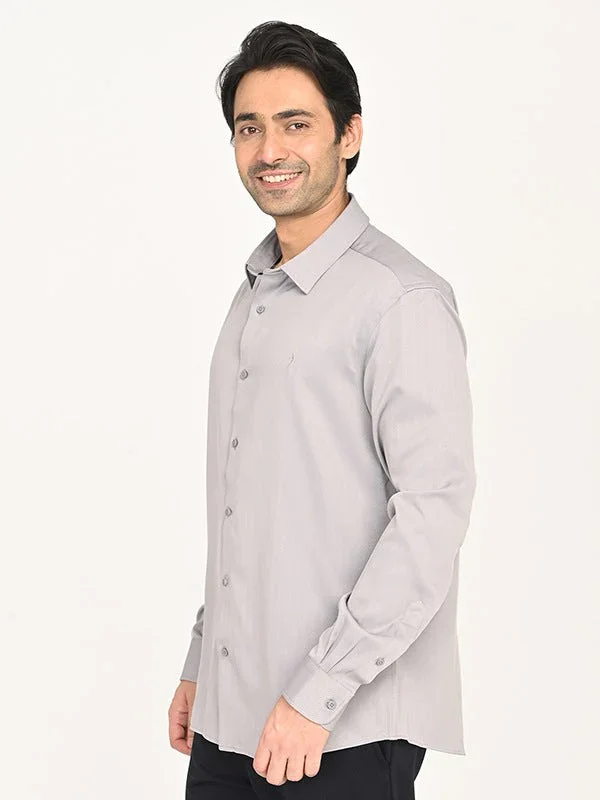 Men's Solid Full Sleeves Polyester Blend Shirt - Image 12