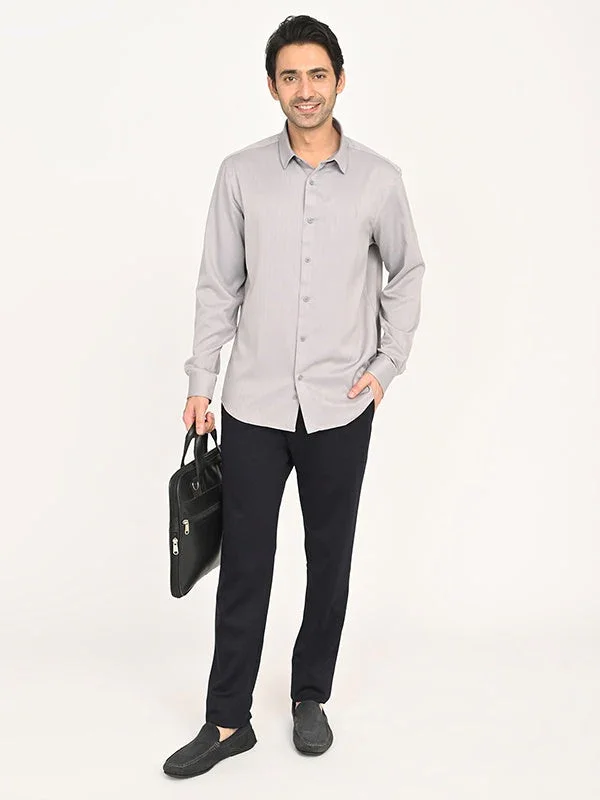 Men's Solid Full Sleeves Polyester Blend Shirt - Image 15