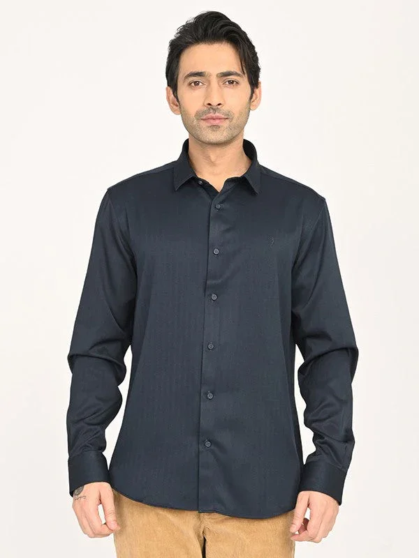 Men's Solid Full Sleeves Polyester Blend Shirt - Image 16