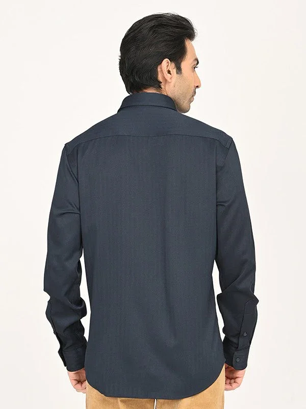 Men's Solid Full Sleeves Polyester Blend Shirt - Image 19