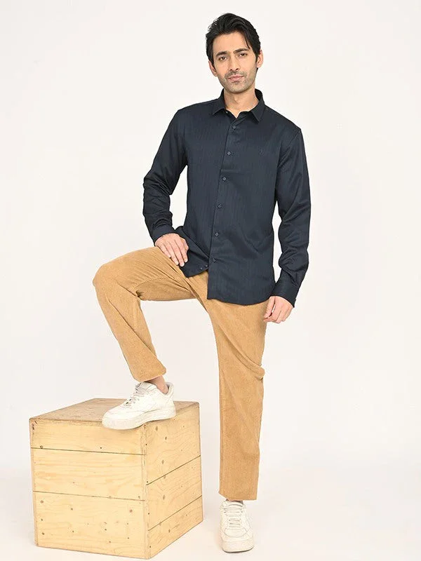 Men's Solid Full Sleeves Polyester Blend Shirt - Image 20