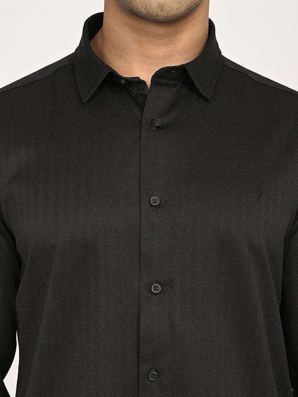 Men's Solid Full Sleeves Polyester Blend Shirt - Image 3