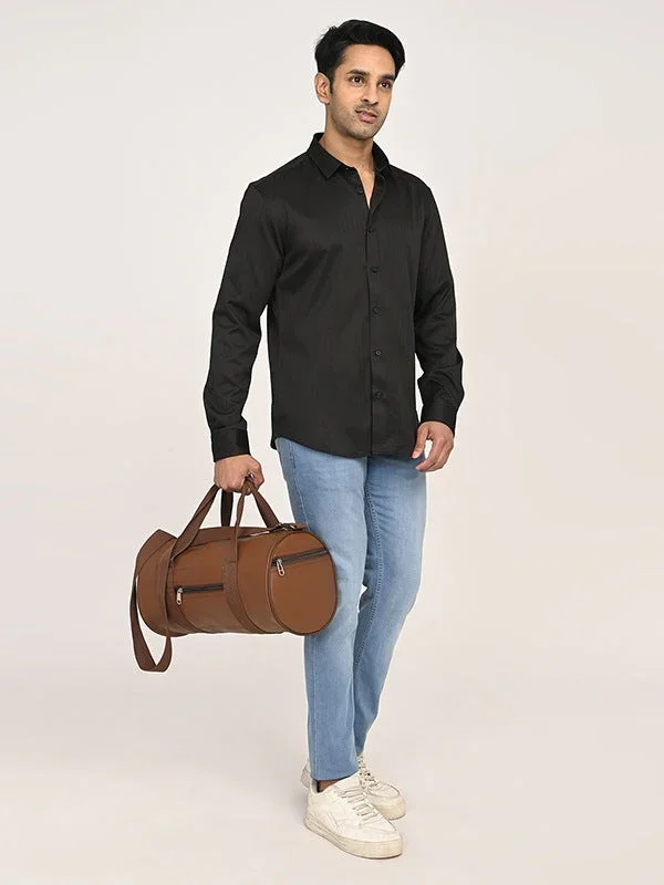 Men's Solid Full Sleeves Polyester Blend Shirt - Image 5