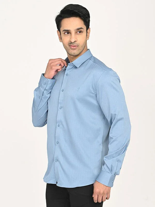Men's Solid Full Sleeves Polyester Blend Shirt - Image 7