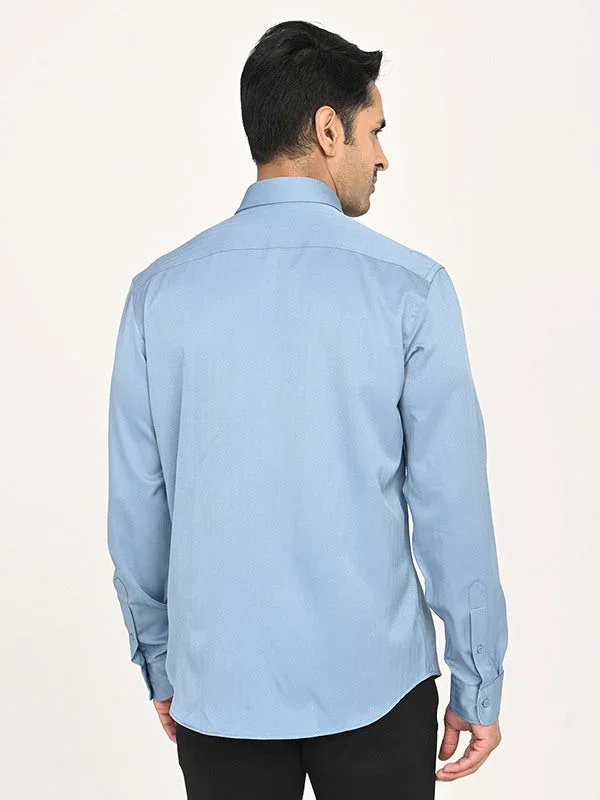 Men's Solid Full Sleeves Polyester Blend Shirt - Image 9