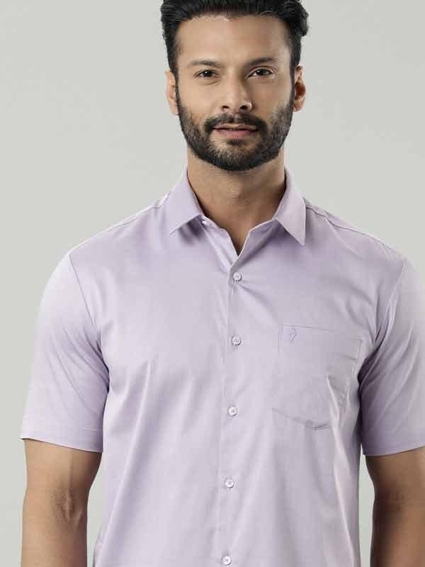 Men's Solid Half Sleeves Cotton Blend Shirt - Image 11