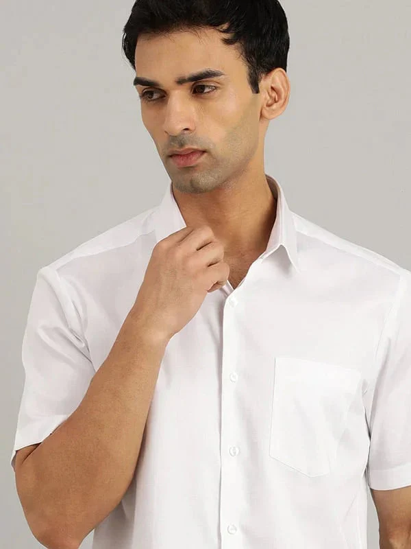 Men's Solid Half Sleeves Cotton Blend Shirt - Image 17