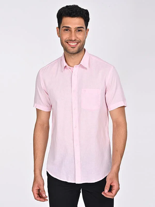Men's Solid Half Sleeves Cotton Blend Shirt - Image 13