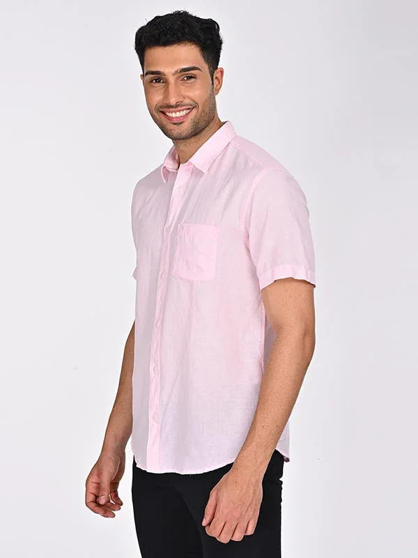 Men's Solid Half Sleeves Cotton Blend Shirt - Image 14