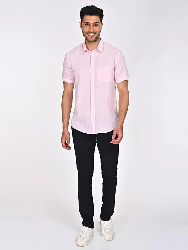 Men's Solid Half Sleeves Cotton Blend Shirt - Image 16