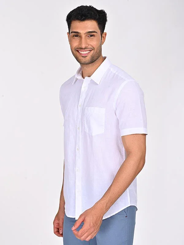 Men's Solid Half Sleeves Cotton Blend Shirt - Image 18