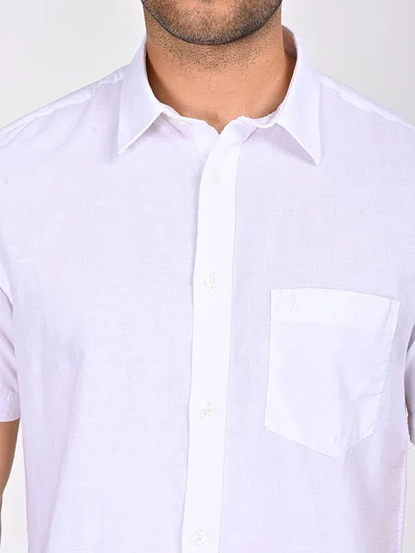Men's Solid Half Sleeves Cotton Blend Shirt - Image 19