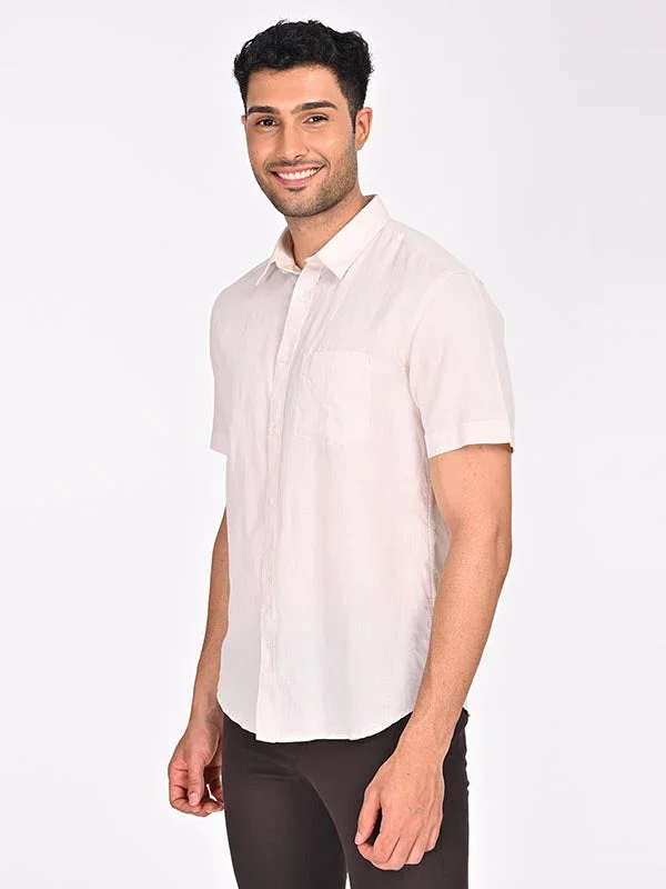 Men's Solid Half Sleeves Cotton Blend Shirt - Image 6
