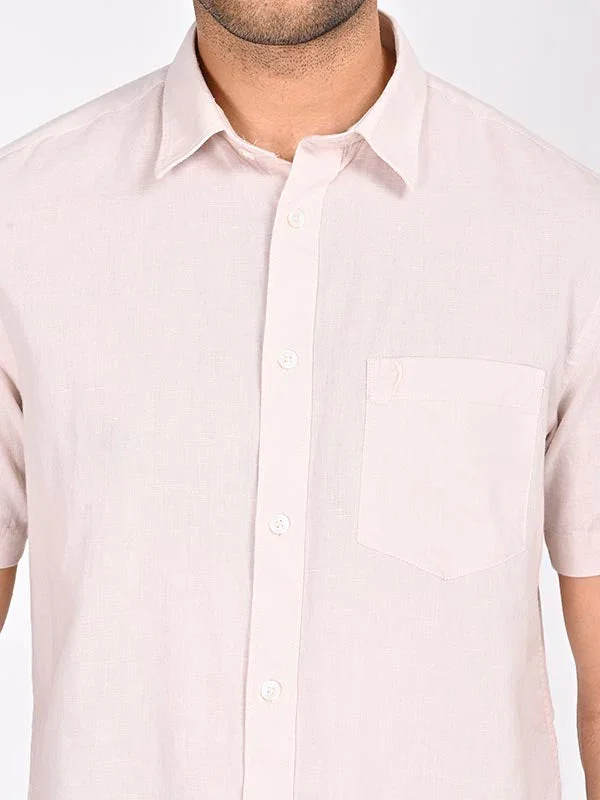 Men's Solid Half Sleeves Cotton Blend Shirt - Image 7