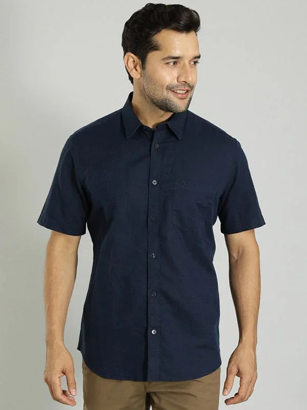 Men's Solid Half Sleeves Cotton Blend Shirt - Image 14