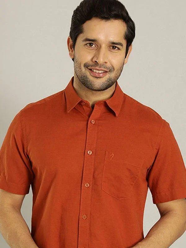 Men's Solid Half Sleeves Cotton Blend Shirt - Image 17