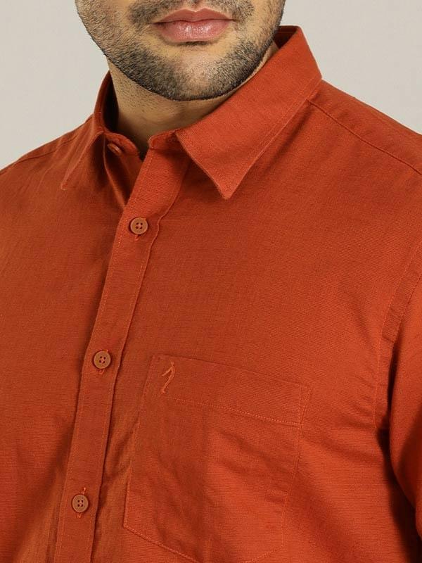 Men's Solid Half Sleeves Cotton Blend Shirt - Image 20