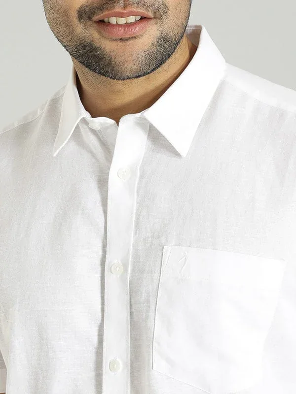 Men's Solid Half Sleeves Cotton Blend Shirt - Image 24