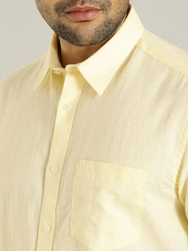 Men's Solid Half Sleeves Cotton Blend Shirt - Image 28