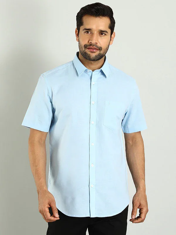 Men's Solid Half Sleeves Cotton Blend Shirt - Image 30