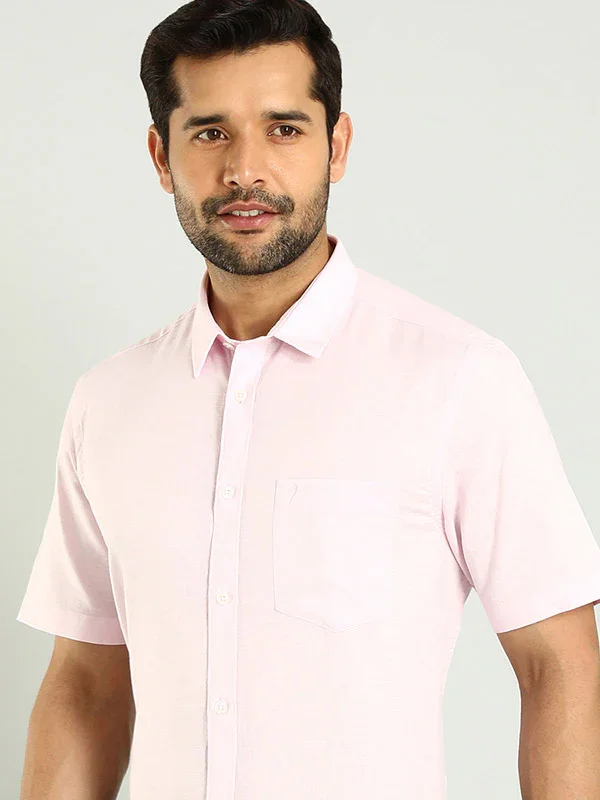 Men's Solid Half Sleeves Cotton Blend Shirt - Image 33