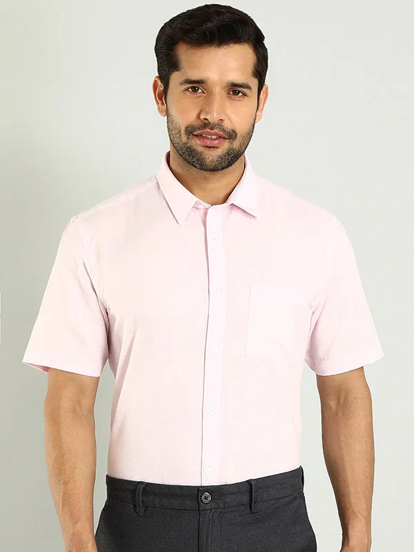 Men's Solid Half Sleeves Cotton Blend Shirt - Image 34