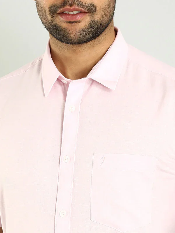 Men's Solid Half Sleeves Cotton Blend Shirt - Image 36