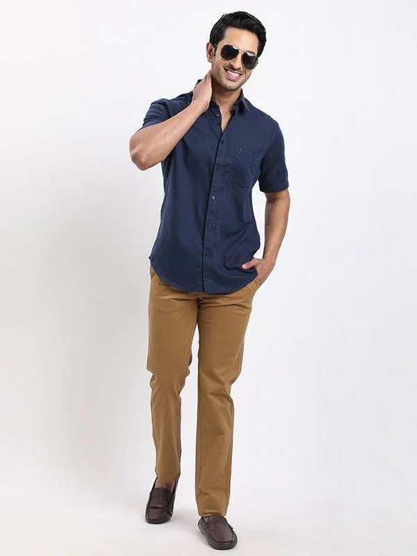 Men's Solid Half Sleeves Cotton Blend Shirt - Image 10