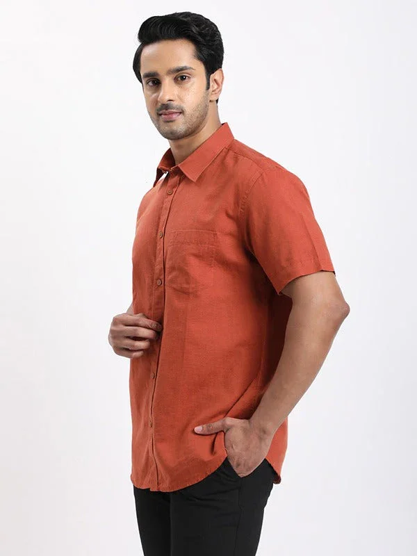 Men's Solid Half Sleeves Cotton Blend Shirt - Image 17
