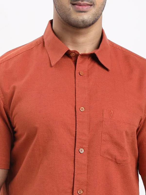 Men's Solid Half Sleeves Cotton Blend Shirt - Image 18