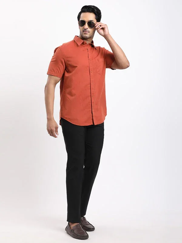Men's Solid Half Sleeves Cotton Blend Shirt - Image 20