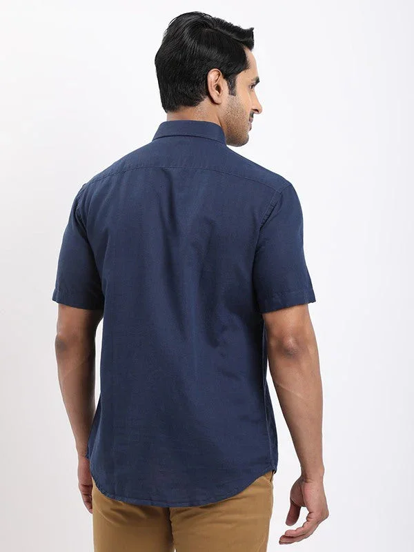 Men's Solid Half Sleeves Cotton Blend Shirt - Image 9