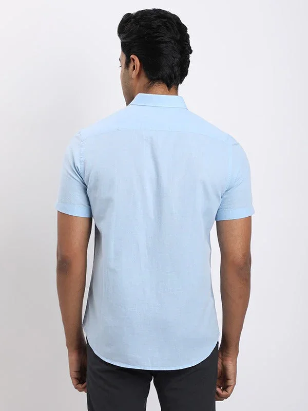Men's Solid Half Sleeves Cotton Blend Shirt - Image 9
