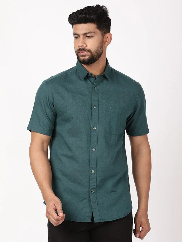 Men's Solid Half Sleeves Cotton Blend Shirt - Image 11