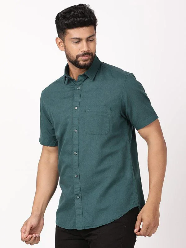 Men's Solid Half Sleeves Cotton Blend Shirt - Image 12