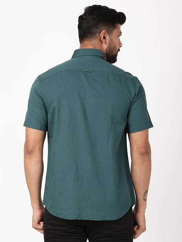 Men's Solid Half Sleeves Cotton Blend Shirt - Image 14