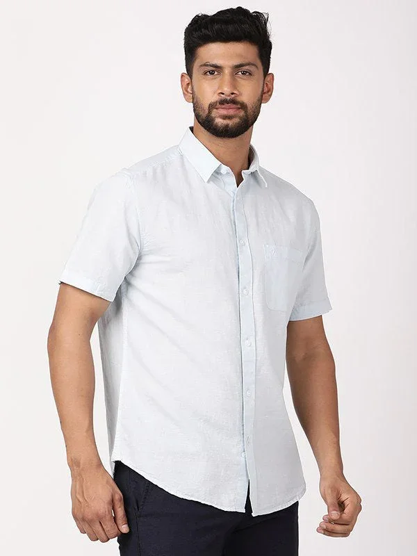 Men's Solid Half Sleeves Cotton Blend Shirt - Image 17