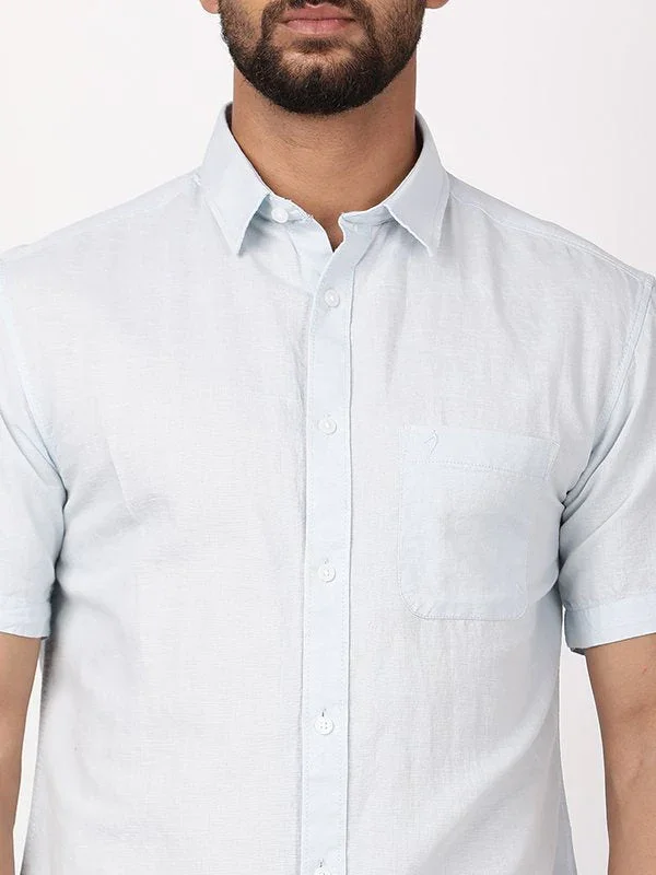 Men's Solid Half Sleeves Cotton Blend Shirt - Image 18