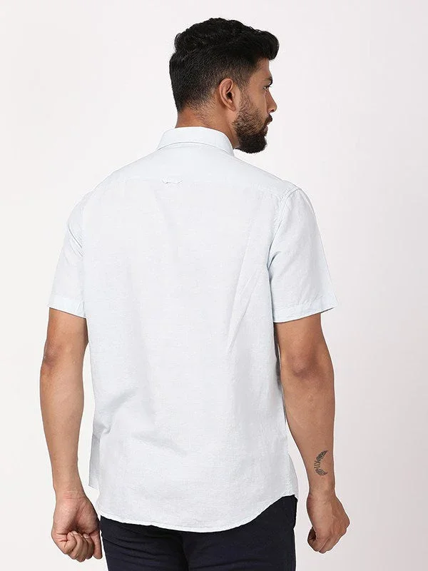 Men's Solid Half Sleeves Cotton Blend Shirt - Image 19