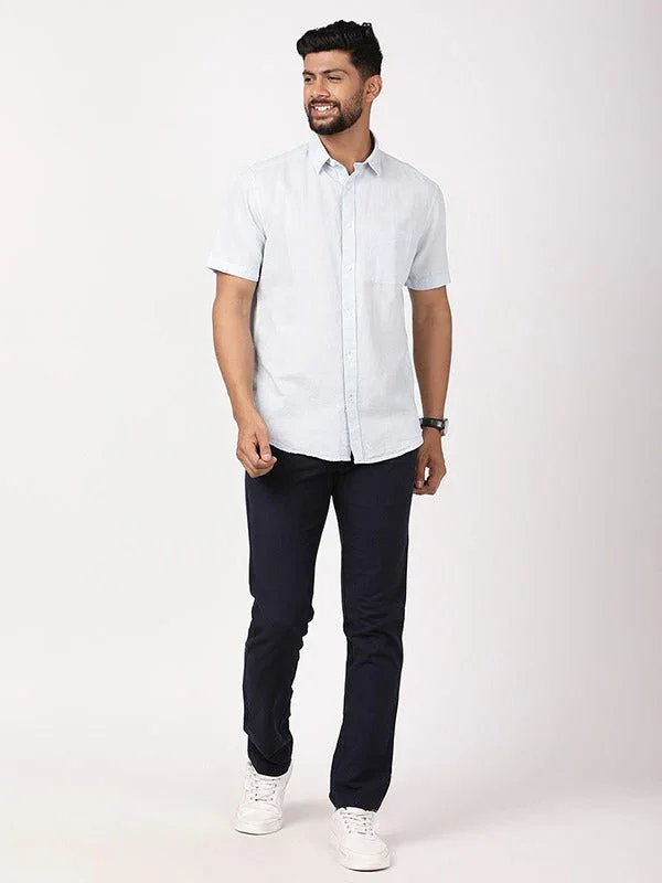 Men's Solid Half Sleeves Cotton Blend Shirt - Image 20