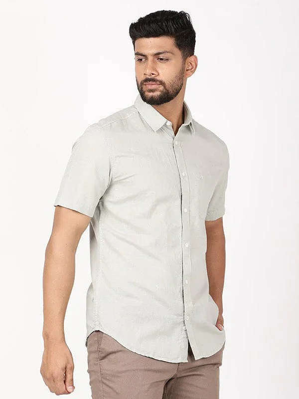 Men's Solid Half Sleeves Cotton Blend Shirt - Image 22
