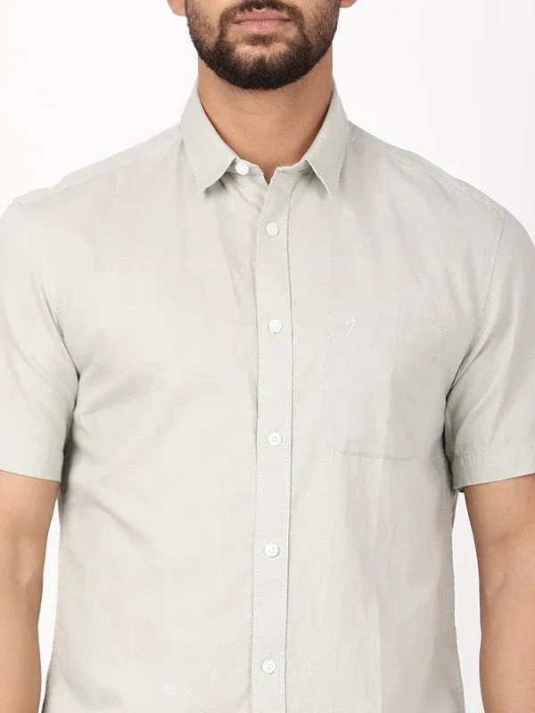 Men's Solid Half Sleeves Cotton Blend Shirt - Image 23