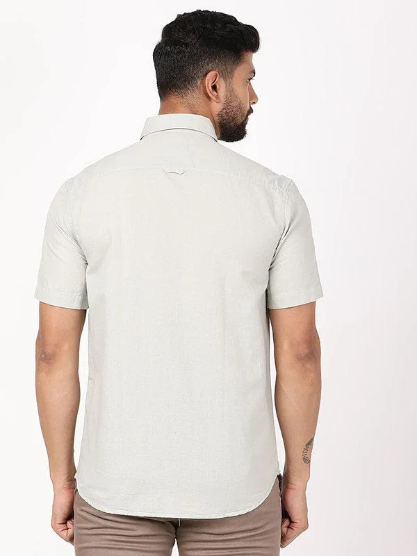 Men's Solid Half Sleeves Cotton Blend Shirt - Image 24