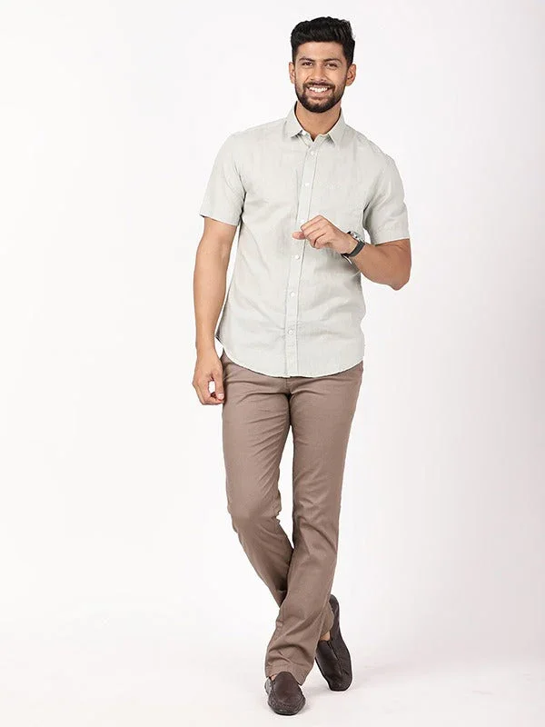 Men's Solid Half Sleeves Cotton Blend Shirt - Image 25