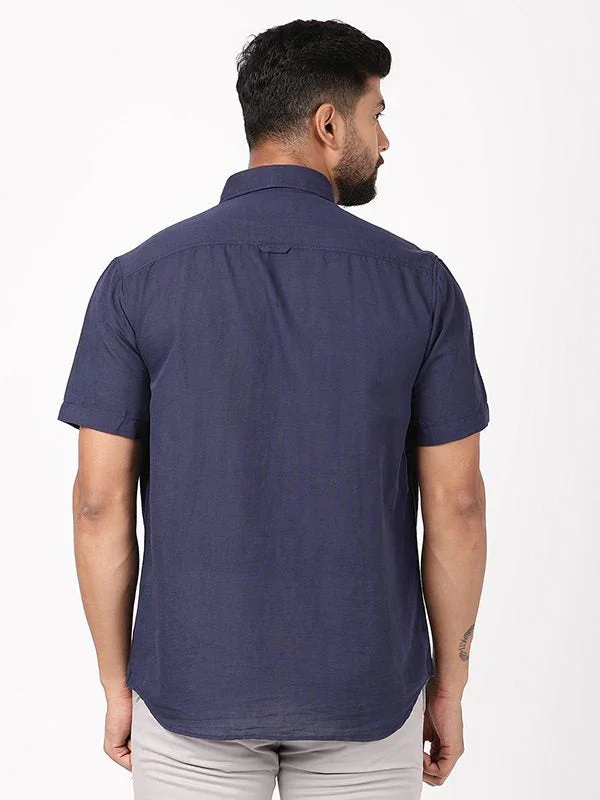 Men's Solid Half Sleeves Cotton Blend Shirt - Image 29
