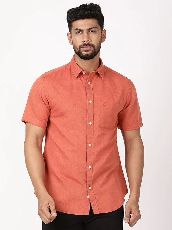 Men's Solid Half Sleeves Cotton Blend Shirt - Image 31