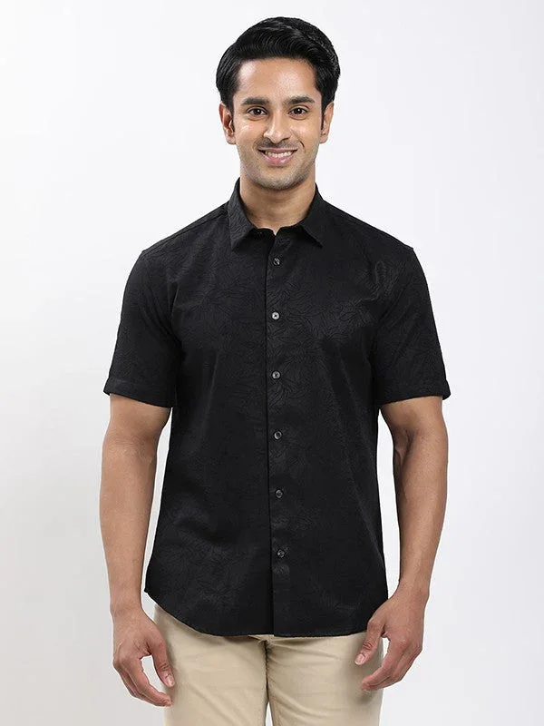 Men's Solid Half Sleeves Cotton Blend Shirt